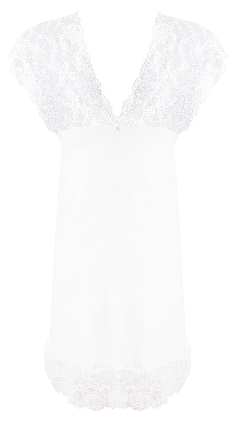 DKaren Nachthemd elegant, mit Spitze, kurzarm - unifarben günstig online kaufen