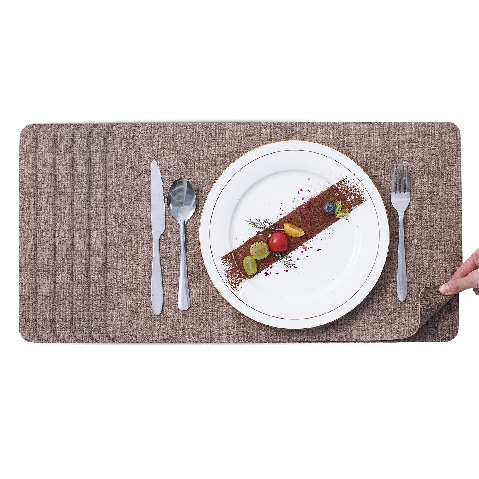 Simurq Platzset Abwaschbar - Beidseitig Nutzbare und Rutschfeste Tischsets, günstig online kaufen