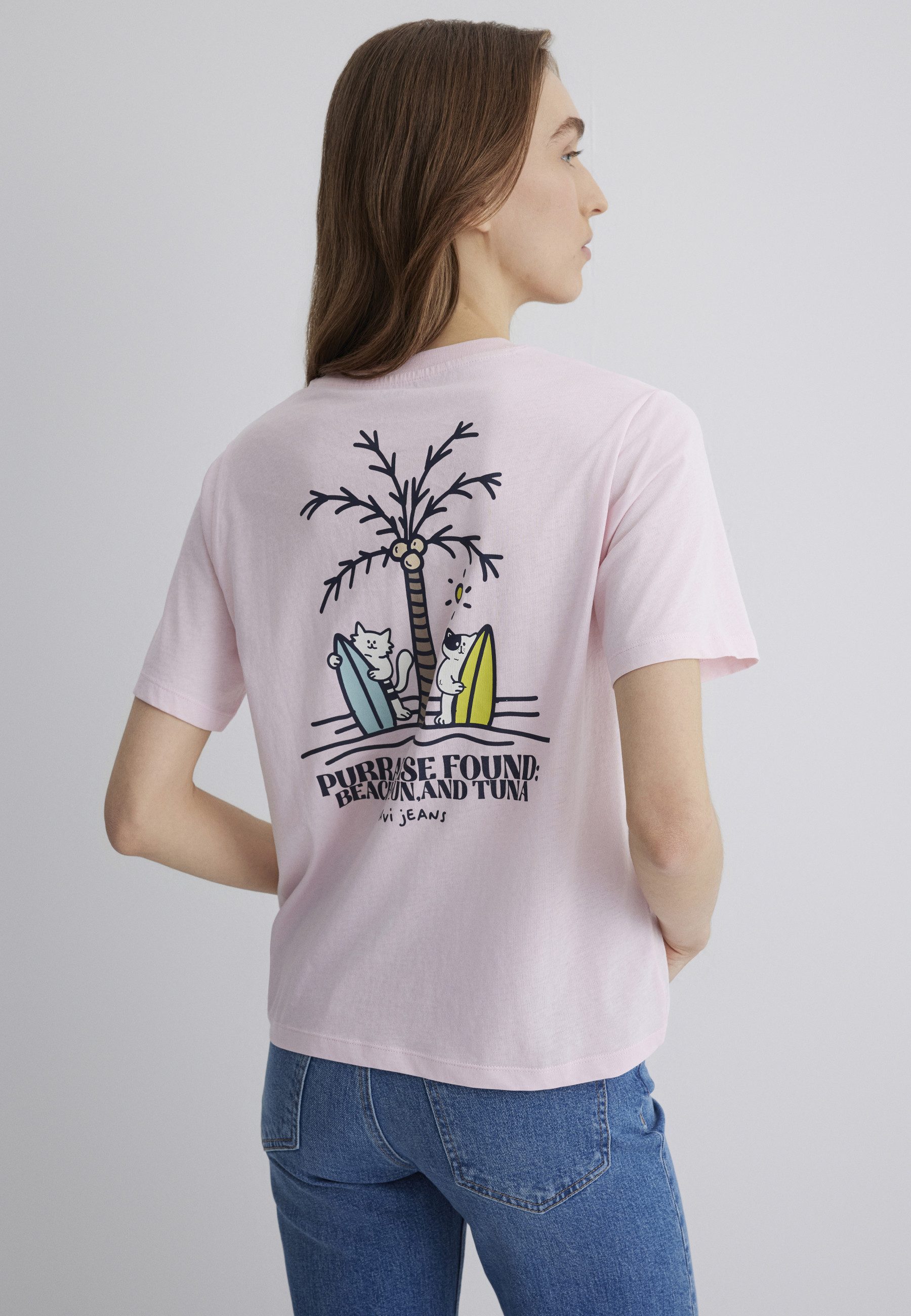 Mavi T-Shirt BEACH PRINTED T-SHIRT Katzen günstig online kaufen