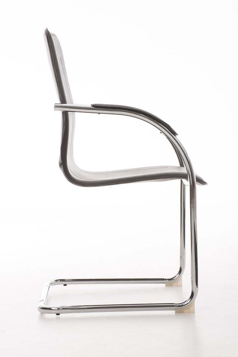 Konferenzstuhl - - mit Kunstleder hochwertig Gestell: chrom Metall gepolsterter Sitzfläche grau Sitzfläche: Wohnzimmerstuhl), - - (Küchenstuhl Meli Esszimmerstuhl TPFLiving Besucherstuhl