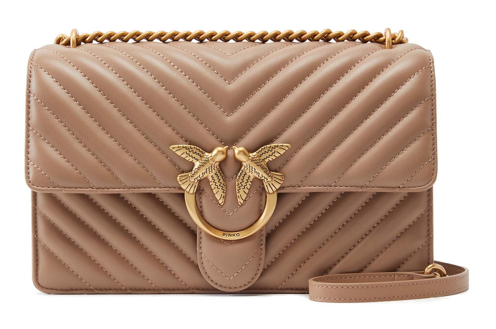 PINKO Umhängetasche Classic DC Sheep Nappa Chevron, aus echtem Schafsleder