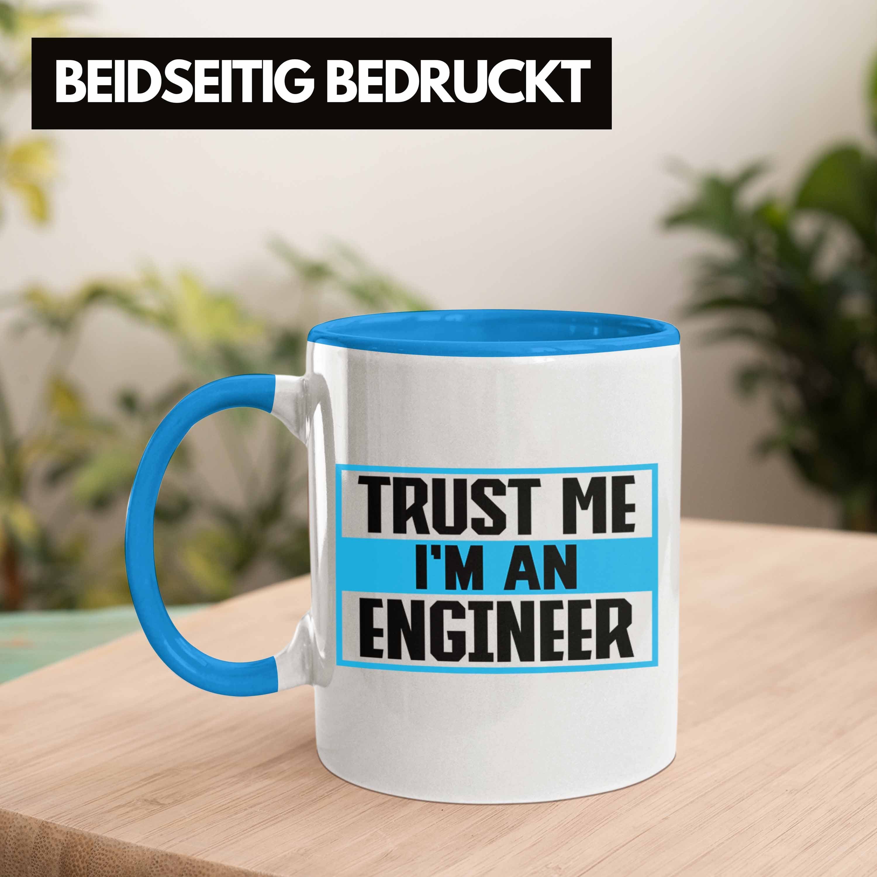 Ingeneur Trendation Geschenkidee - Trendation Gadget Geschenk Lustig Blau Kaffeetasse Tasse Ingenieur Tasse