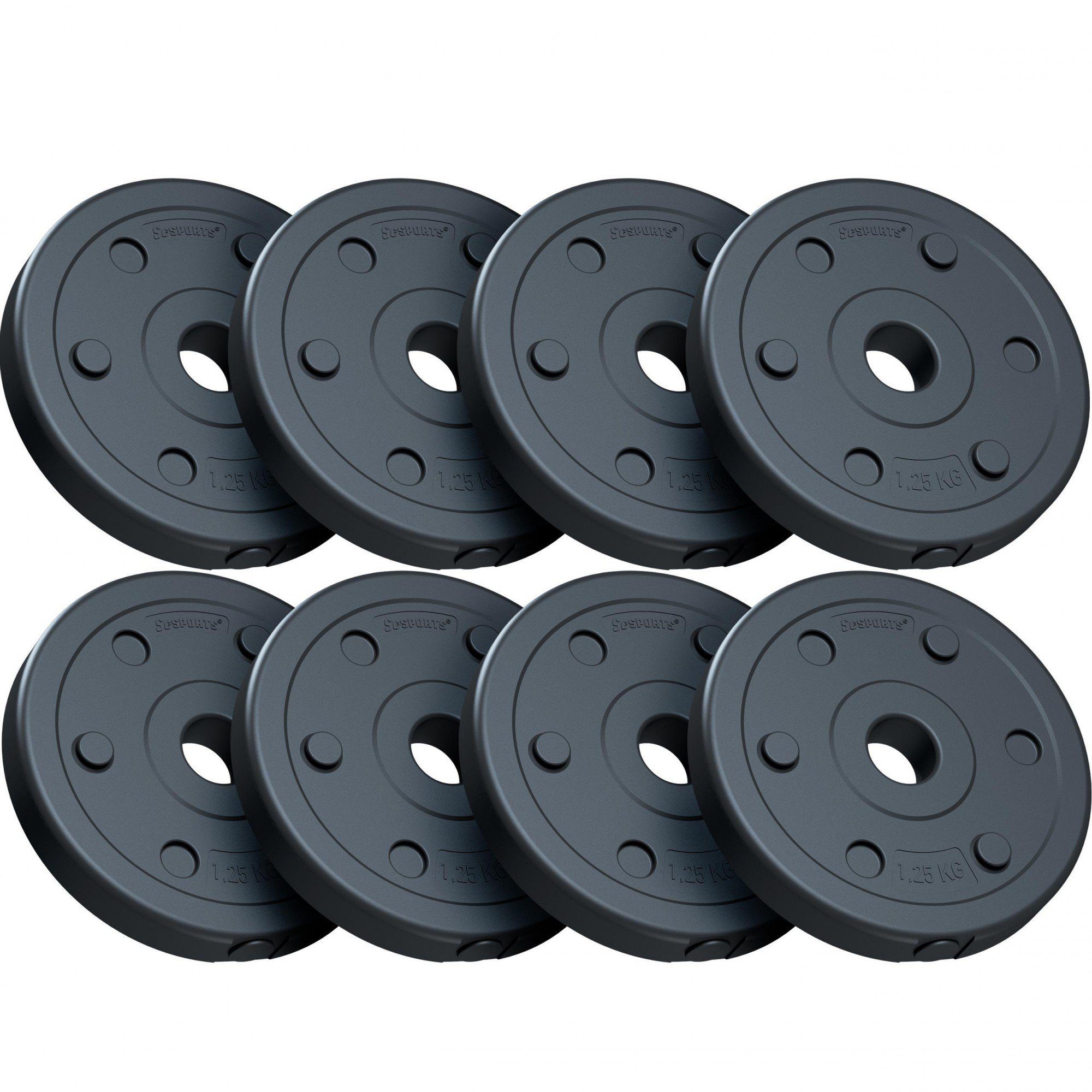 ScSPORTS® Hantelscheiben Set 10 kg 30/31mm Kunststoff Gewichtsscheiben Gewichte, (10002541-tlg) | Hantelscheiben