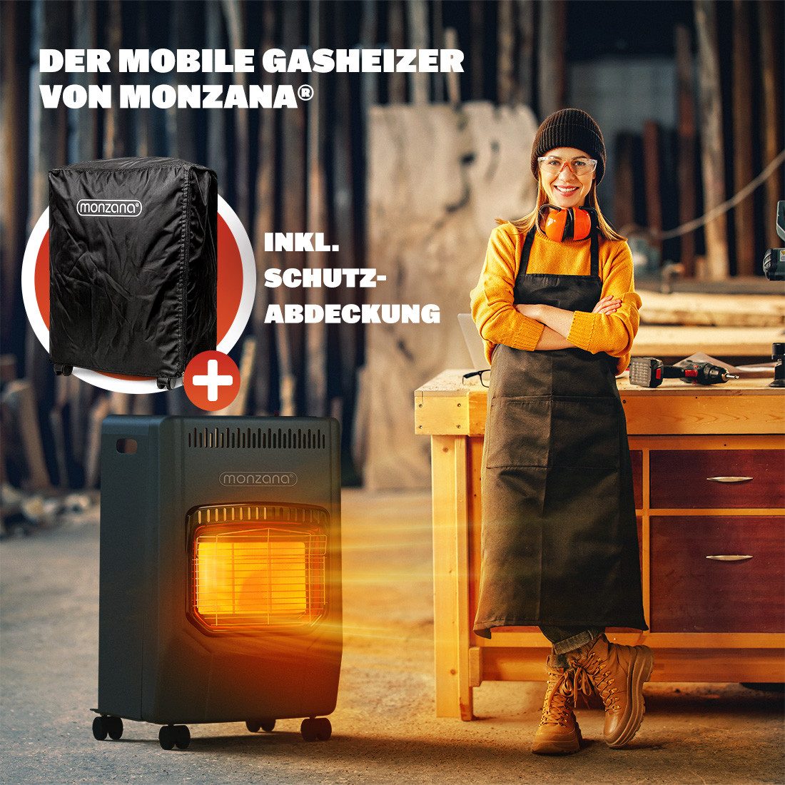 monzana Heizstrahler, 4200W Gasheizung für Innenräume Druckregeler Gasheize günstig online kaufen