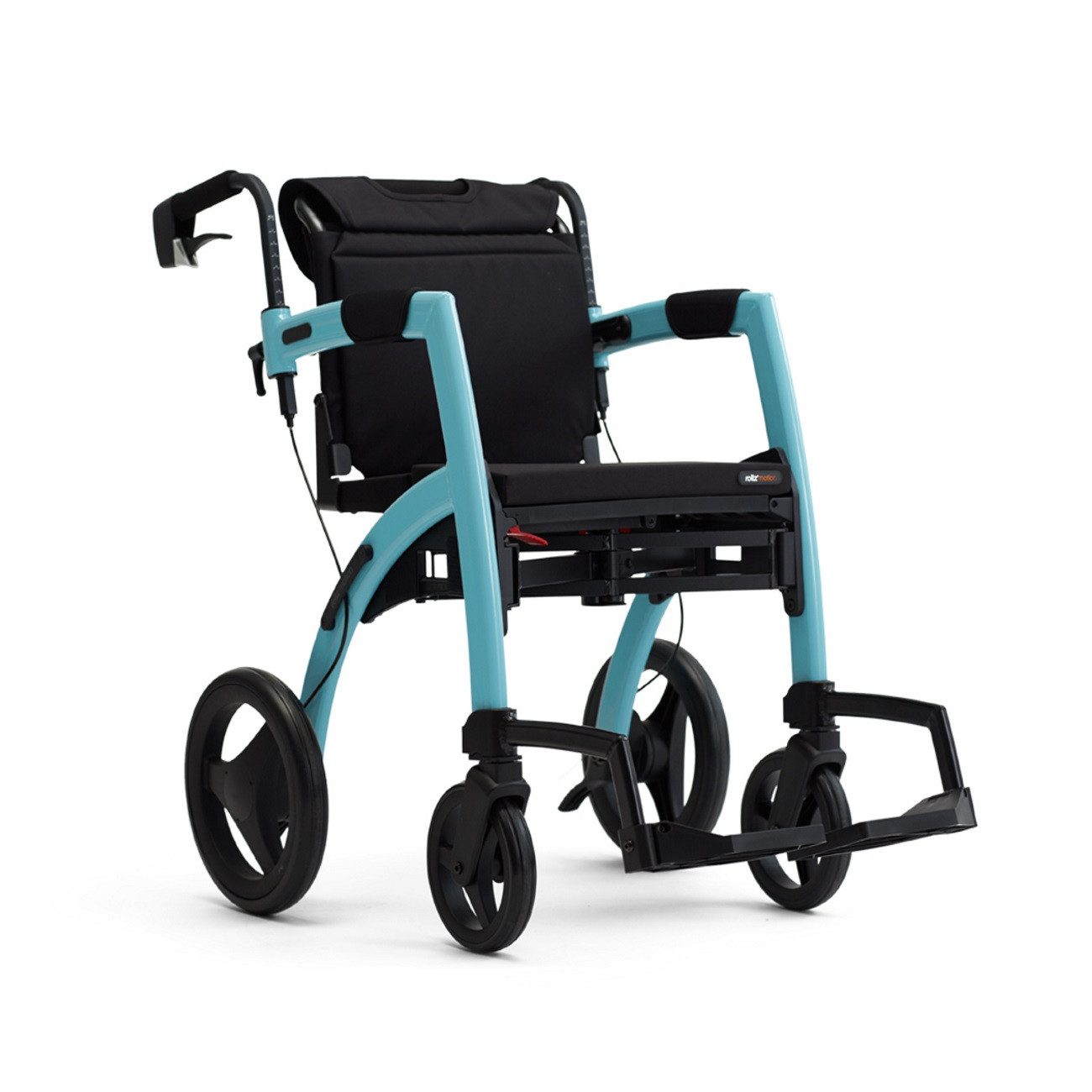 Rollz International Rollator Rollz Motion 2.1. faltbar - 2in1 Rollator & Rollstuhl, Ankipphilfe, Farbe: Island Blue
