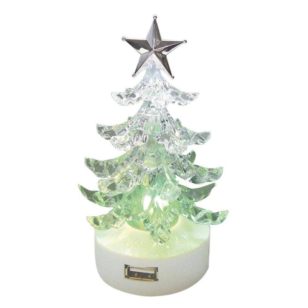 GENIE USB-Tischleuchte LED Tannenbaum mit 4 fach USB-HUB, mit Farbwechsel, für Schreibtisch