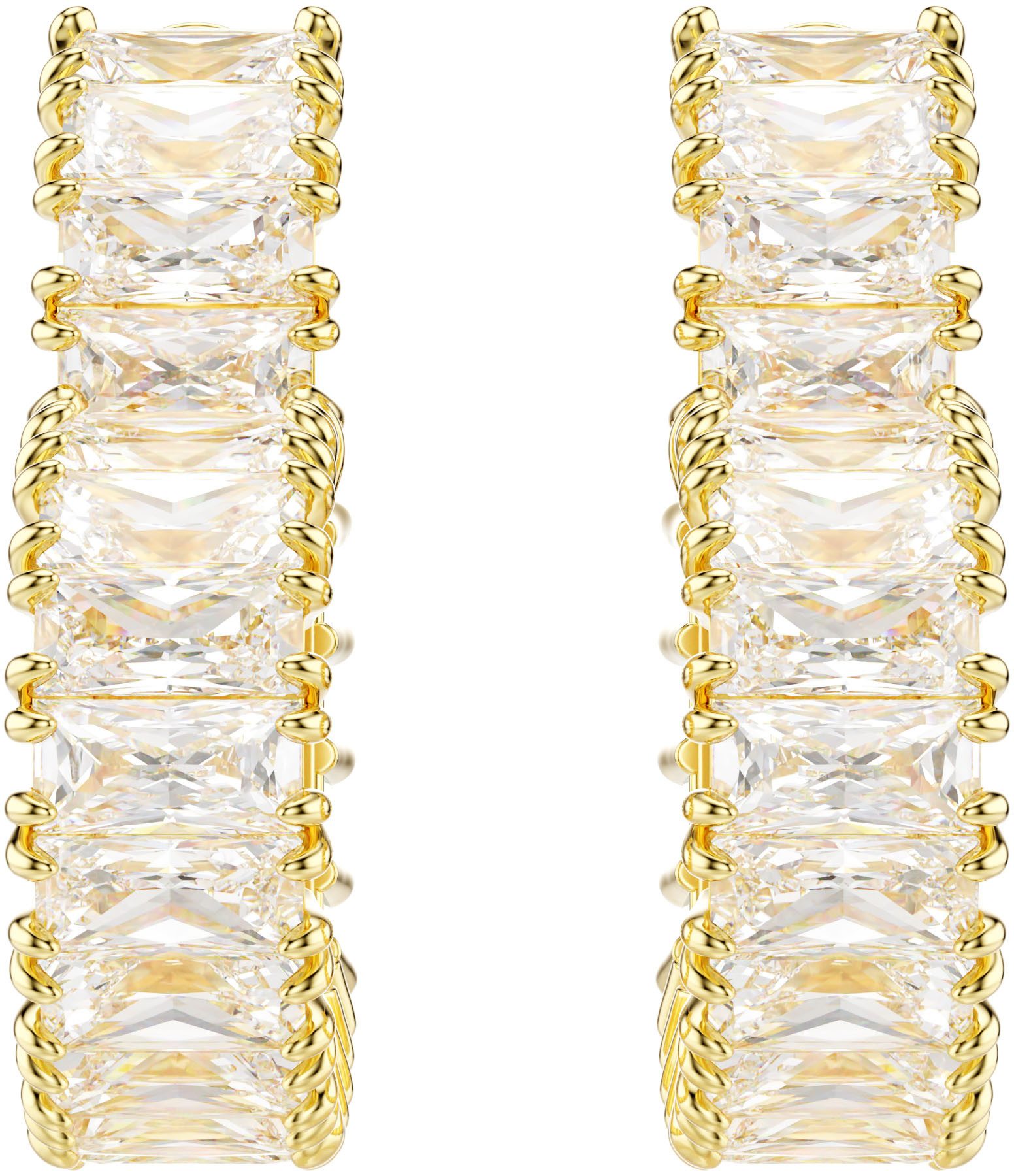 Swarovski Paar Creolen Schmuck Geschenk Matrix Ohrringe Herz, mit Swarovski® Zirkonia (synth) - Einhänger abnehmbar