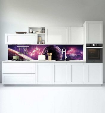 MyMaxxi Dekorationsfolie Küchenrückwand Galaxie mit Planeten selbstklebend Spritzschutz Folie