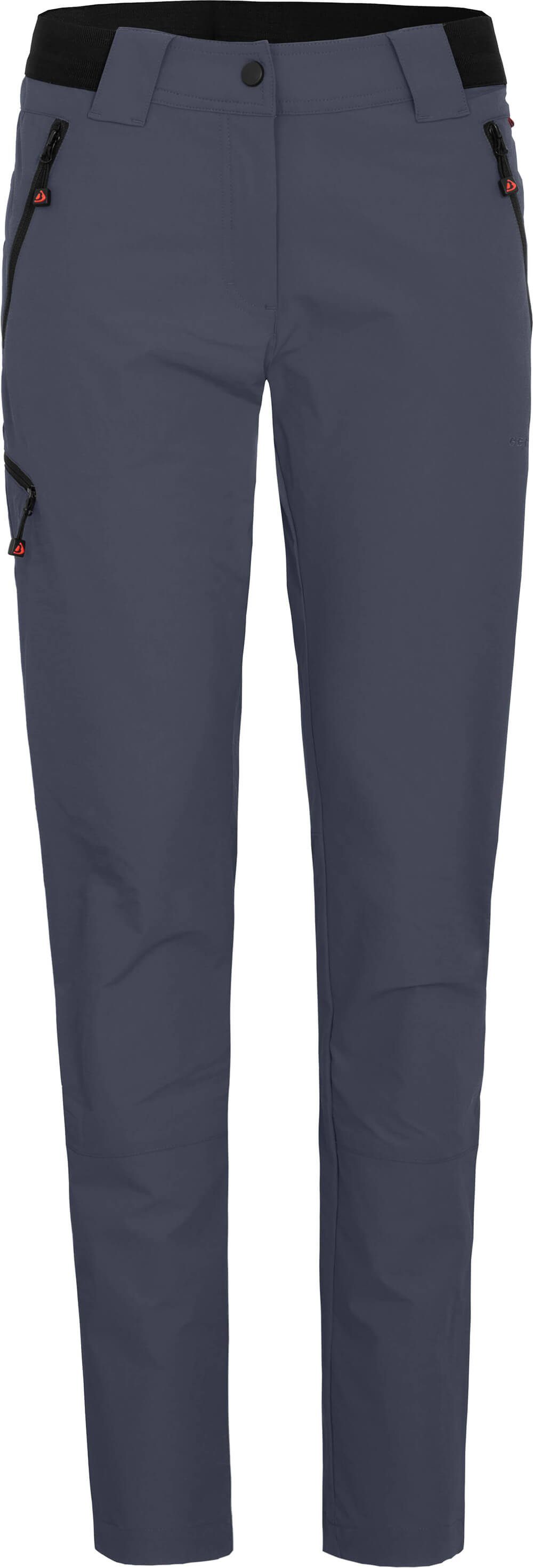 Bergson Outdoorhose VIDAA COMFORT (slim) Damen Wanderhose, leicht, strapazierfähig, Langgrößen, grau/blau