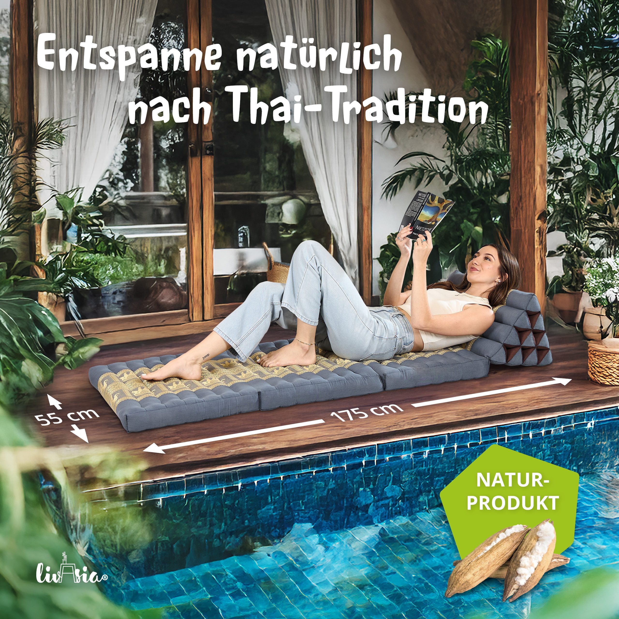 livasia Sitzsack Thaikissen 3 Auflagen (Deluxe) vegan und handgefertigt, 17 günstig online kaufen