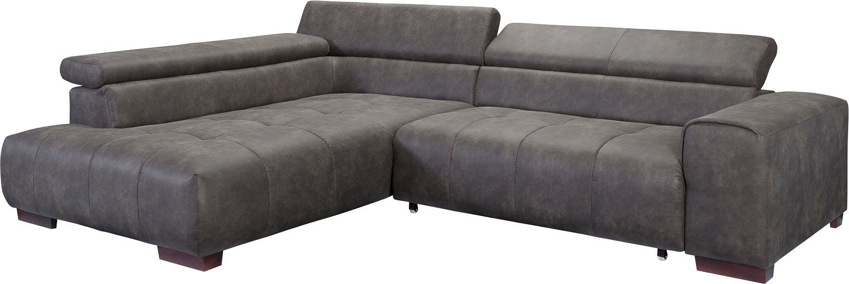 sofa fashion mit mit Bettfunktion exxpo - Kissen Kopfstützen, und wahlweise Ecksofa, 3 verstellbaren