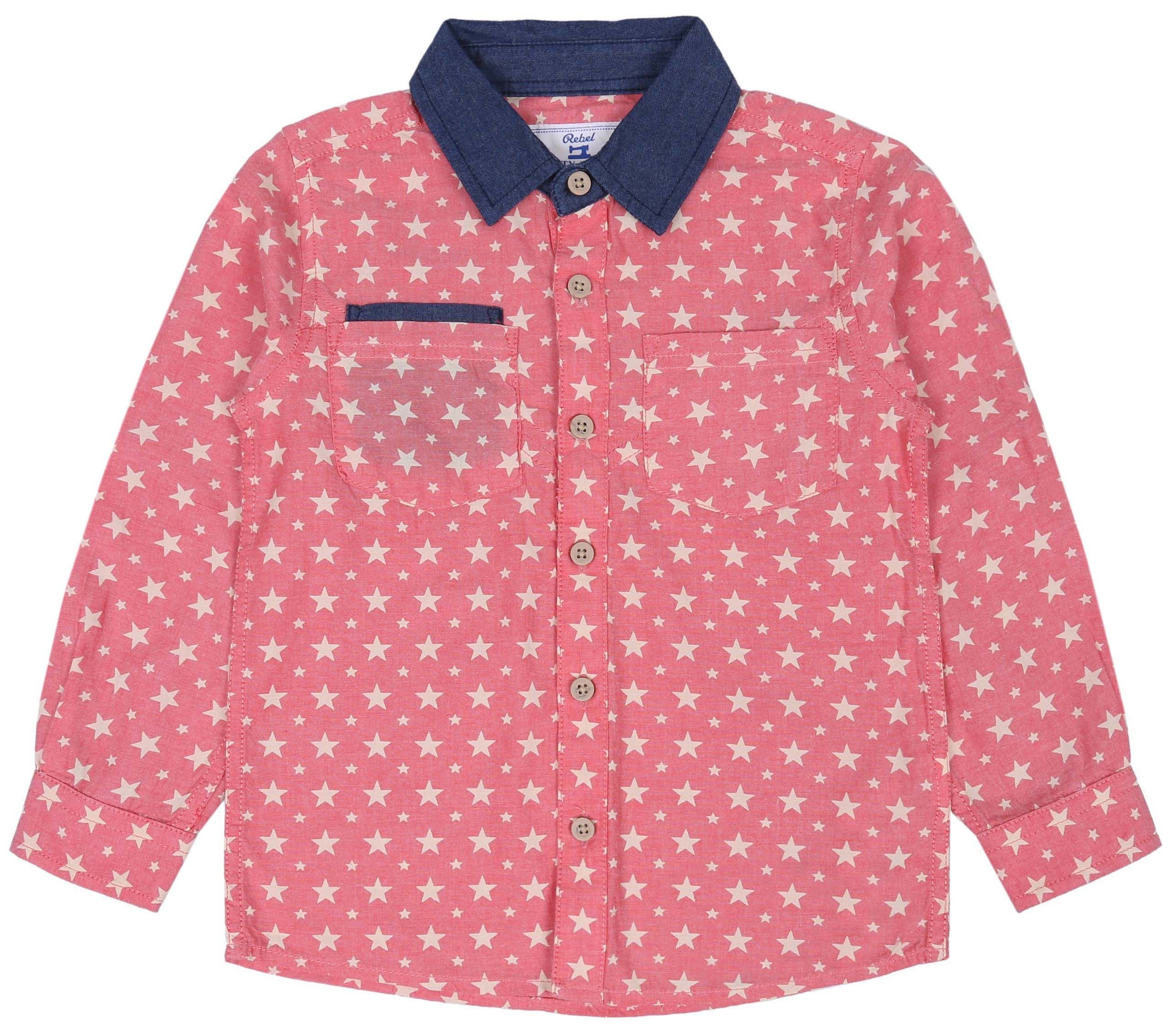 Langarmshirt Korallenrotes Hemd mit langen Ärmeln 6-7 Jahre