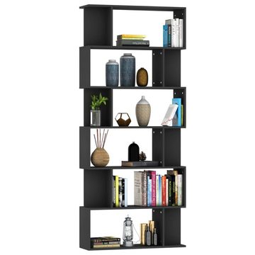 furnicato Bücherregal Bücherregal/Raumteiler Schwarz 80x24x192 cm Holzwerkstoff