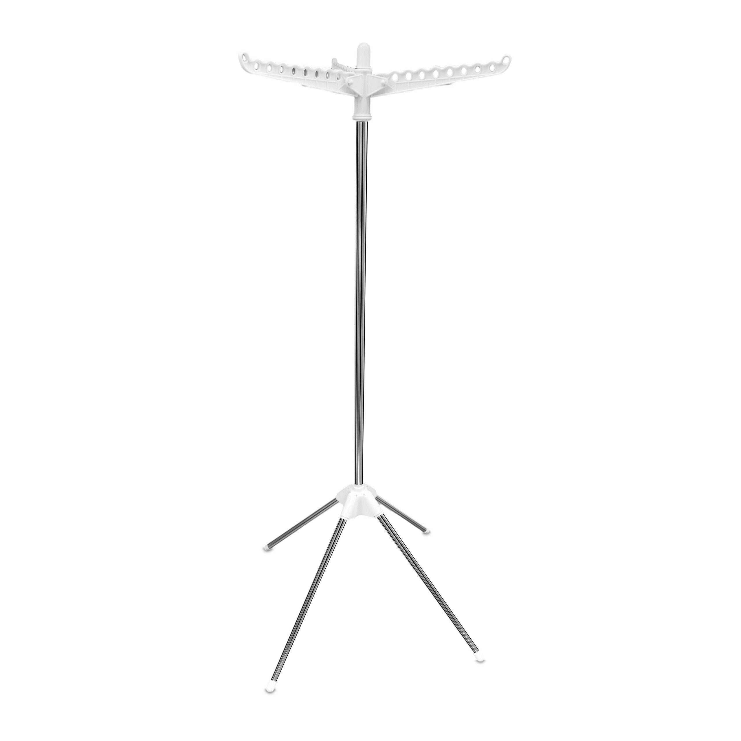 relaxdays Wäschespinne Bügelwäscheständer für 27 Kleiderbügel, Weiß-Silber günstig online kaufen