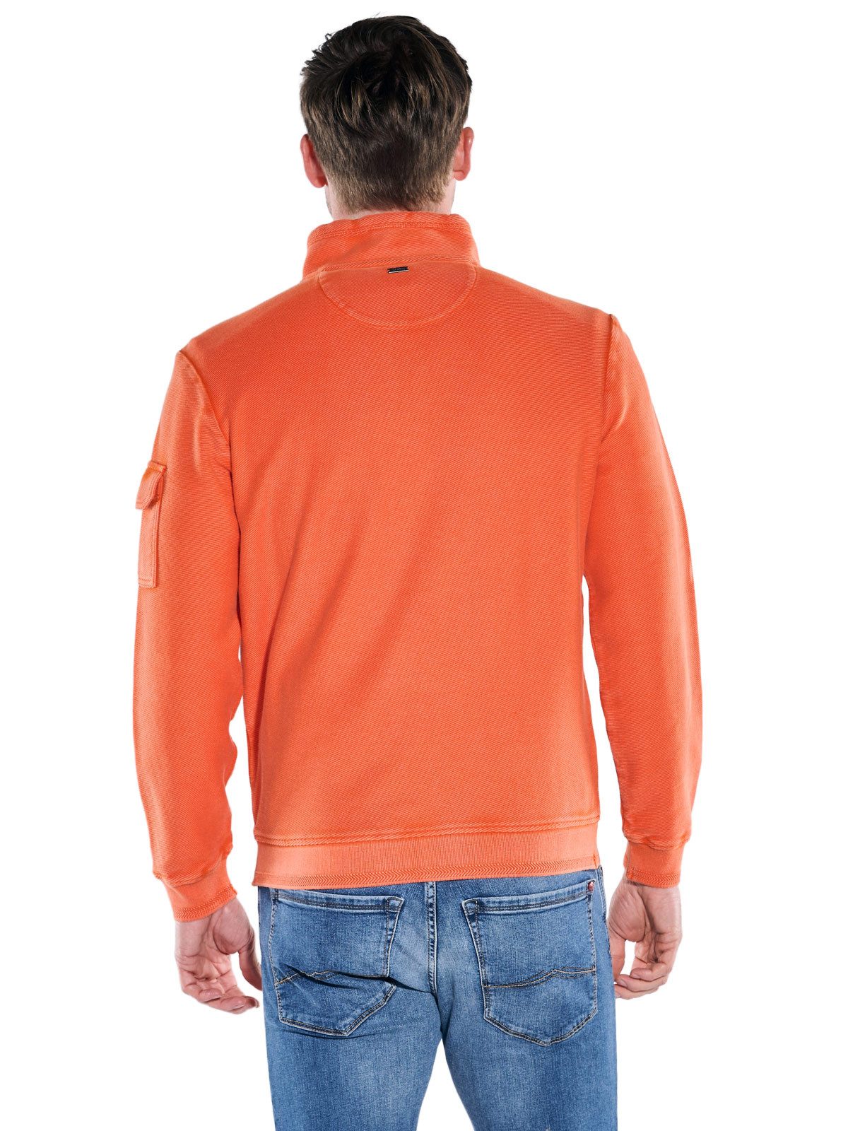 Engbers Sweatshirt Herren Sweatshirt Stehbund, Orange günstig online kaufen