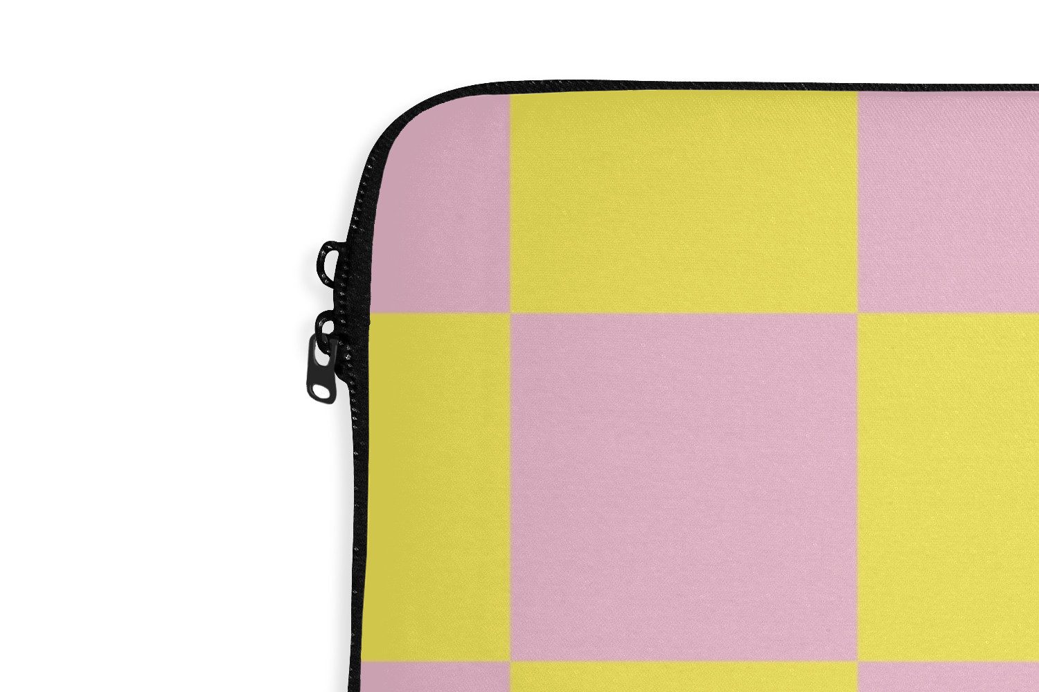 MuchoWow Laptop-Hülle Schachbrettmuster - Gelb - Rosa - Würfel 13.3 Zoll, Laptopsleeve, weiches Innenfutter zum Schutz Kratzern, Laptoptasche