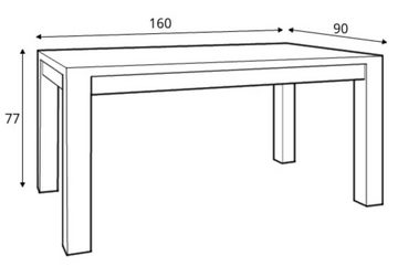 Konsimo Esstisch RABO Wohnzimmertisch Tisch, 160x90cm, Holztextur, rechteckige Form der Tischplatte