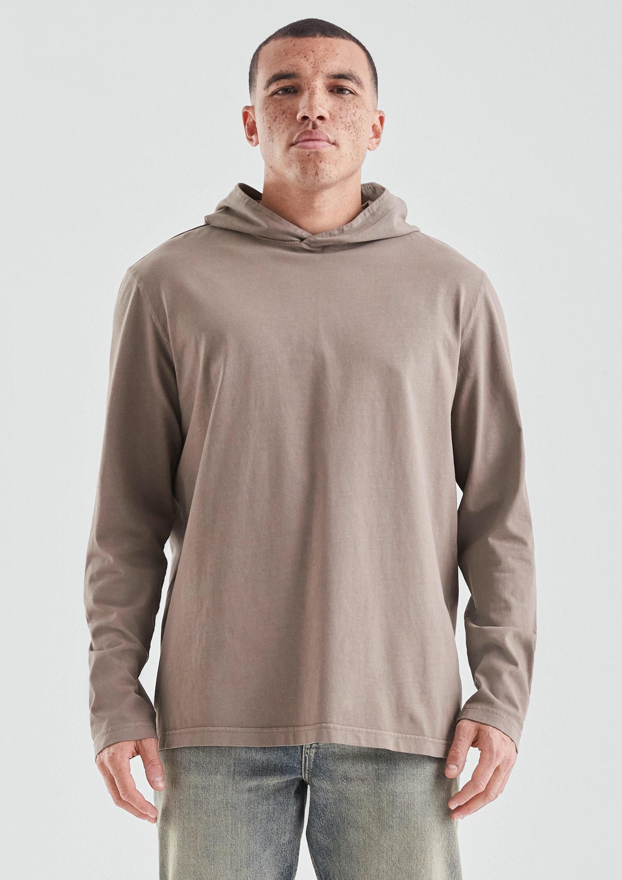 QS Langarmshirt T-Shirt Gewaschenes Kapuzenshirt