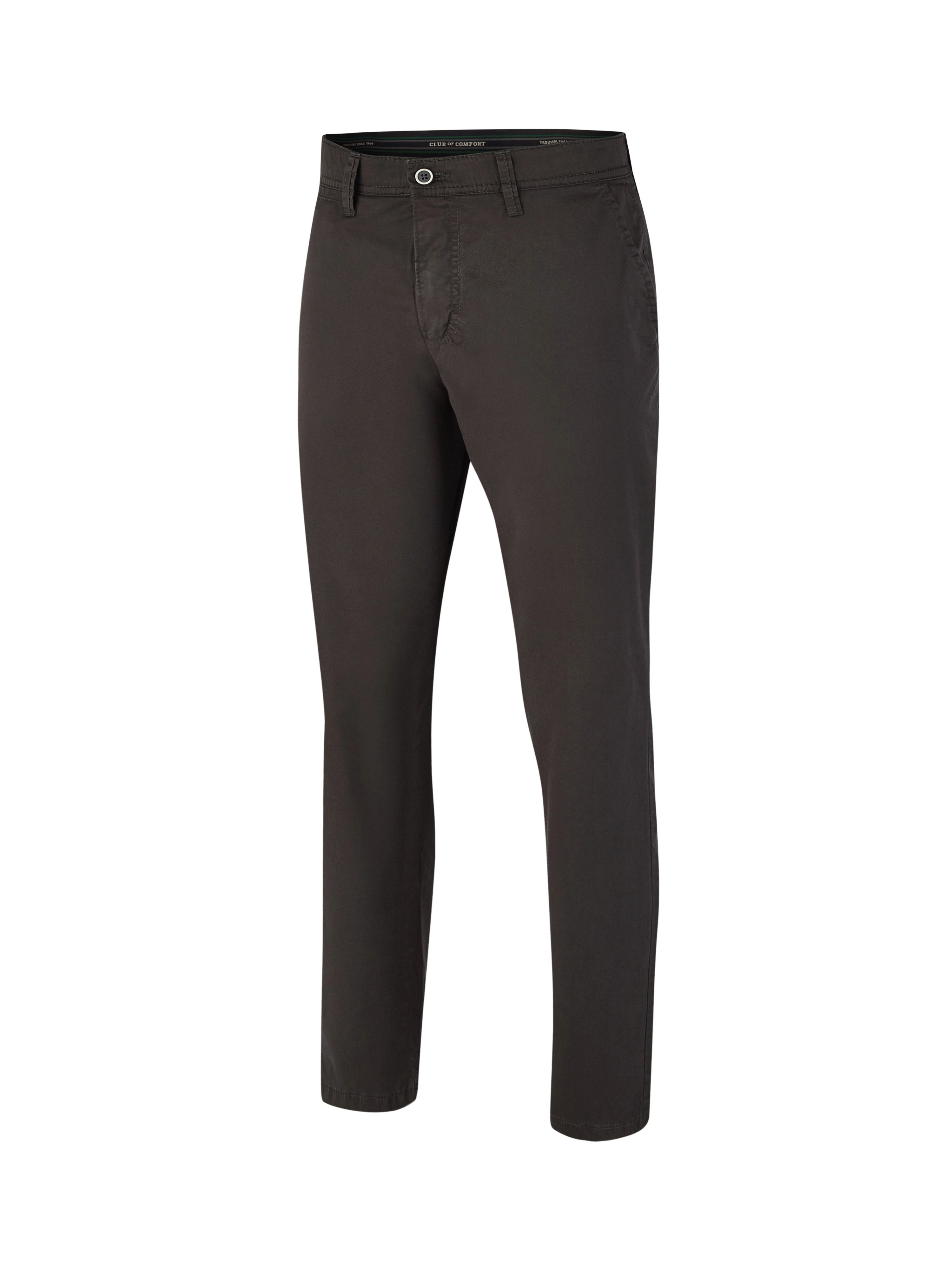Club of Comfort Chinohose Chino/Flat Front Hose GARVEY 5107 - schwarz - Herrenhose - 25 Bequeme Flat Front-Hose, elastischer Komfortbund - Pima Baumwoll-Gabar