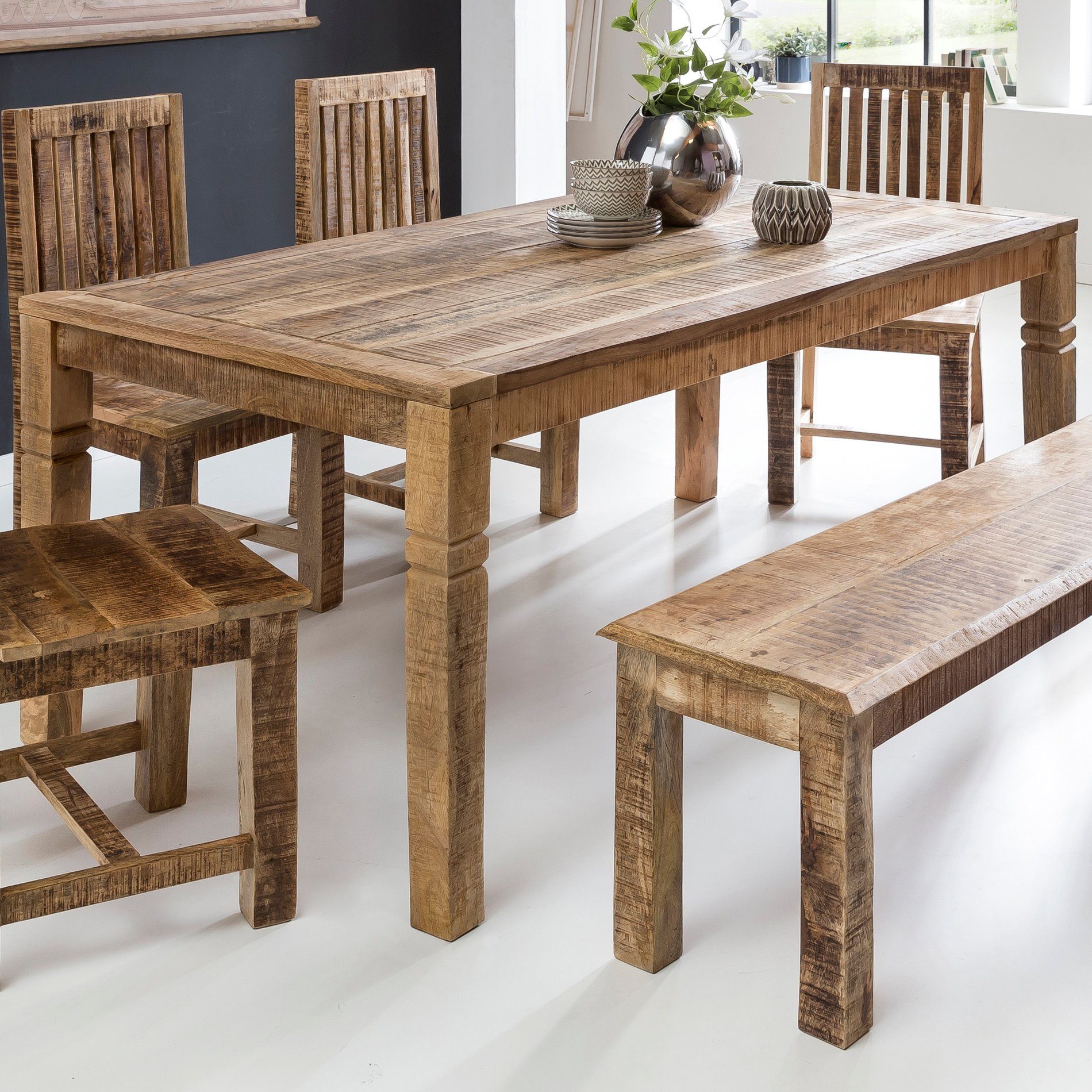 FINEBUY Esstisch FB45592 (120x76x70 cm Mango günstig online kaufen