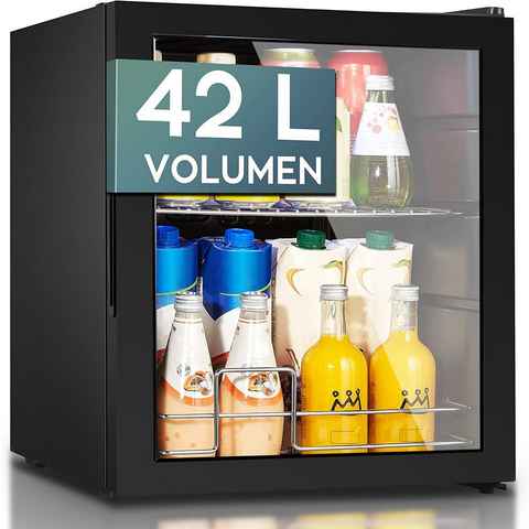 Heinrich´s Getränkekühlschrank Flaschenkühlschrank Kühlschrank Mini Bierkühlschrank Minibar Getränke HGK 3174, 56 cm hoch, 43 cm breit, Minikühlschrank ohne Gefrierfach Getränkekühlschrank mit Glastür klein