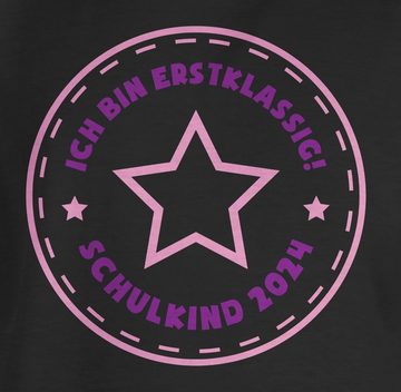 Shirtracer T-Shirt Schulkind 2024 Ich bin erstklassig Stern rosa Einschulung Mädchen