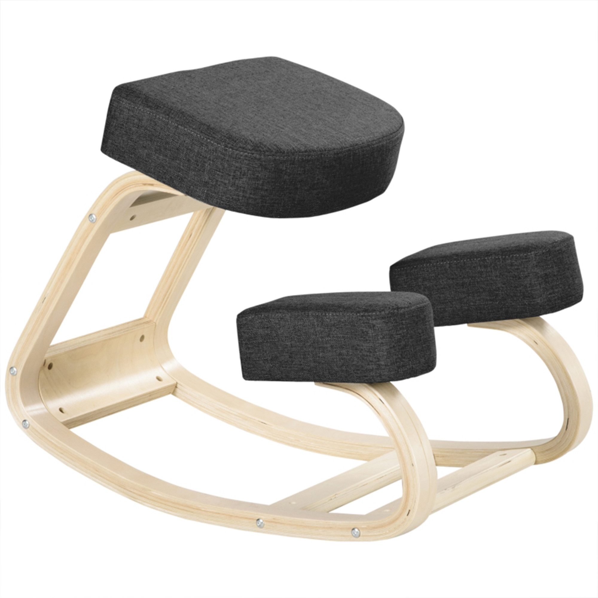 SeedWave Bürostuhl Ergonomischer Sitzhocker/Kniestuhl für gesunde Sitzhaltung, Birkenholz, Wirbelsäule & Nacken entlasten,Bessere Konzentration