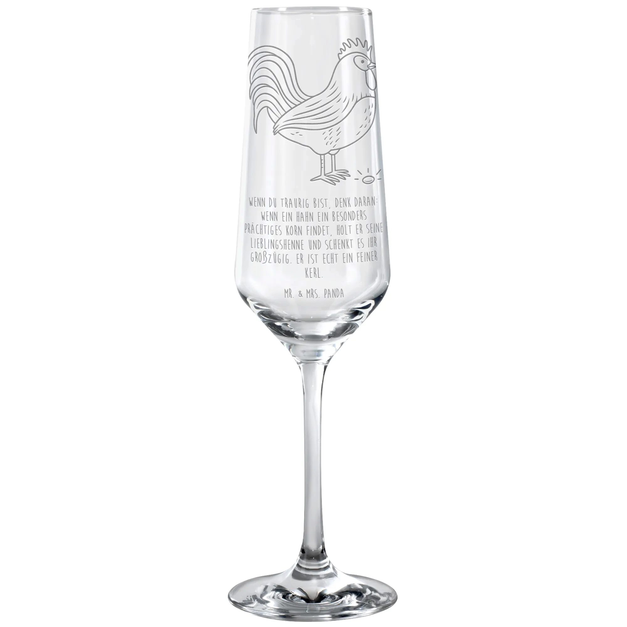 Mr. & Mrs. Panda Sektglas Hahn Korn, Sektglas, Transparent, Flute Glas, Sektglas Modern, Bauern, Premium Glas, Sektglas Dünnwandig Sektglas Klar Sektglas Set
