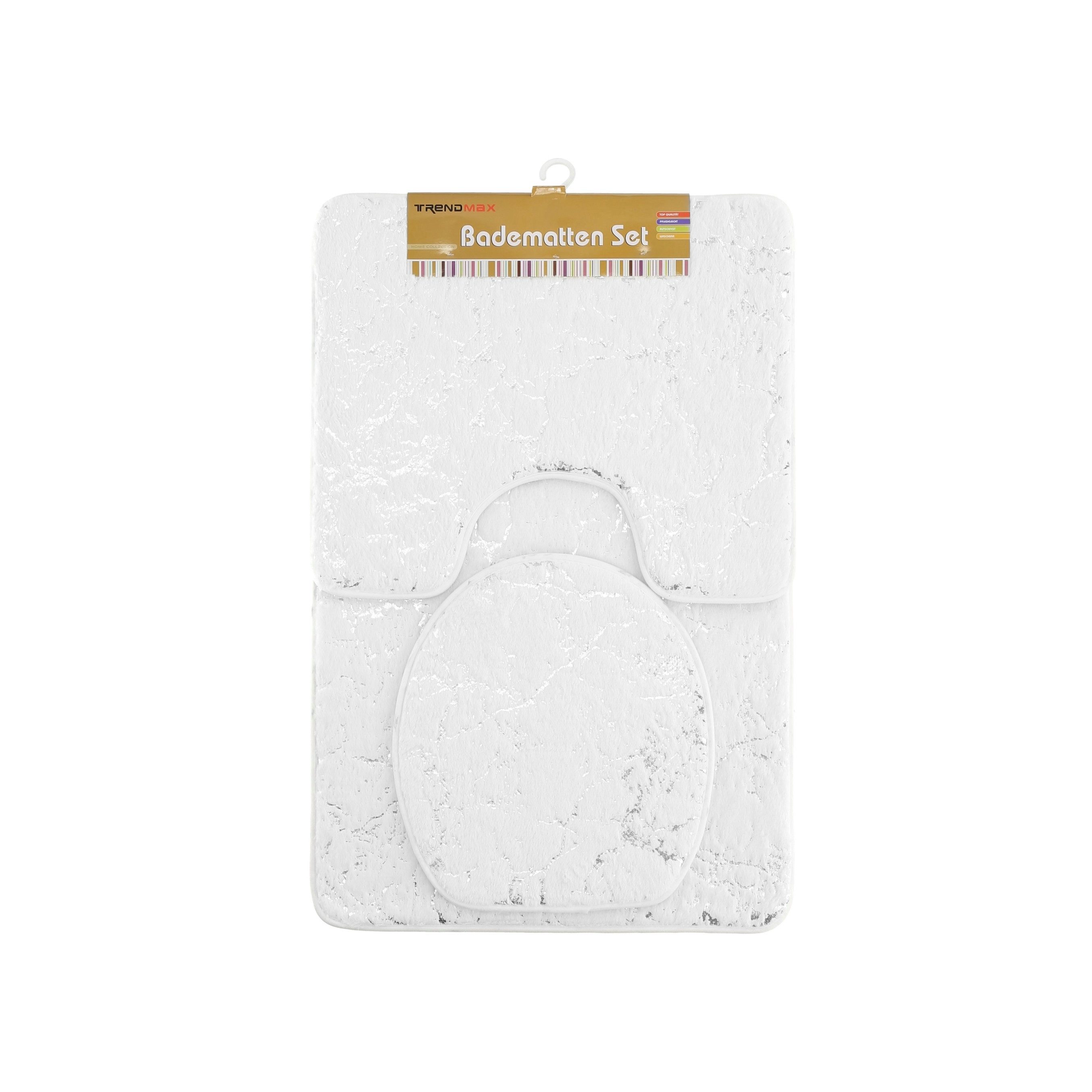 ZELLERFELD Badematte Marmour 3-teiliges Set - rutschfest
