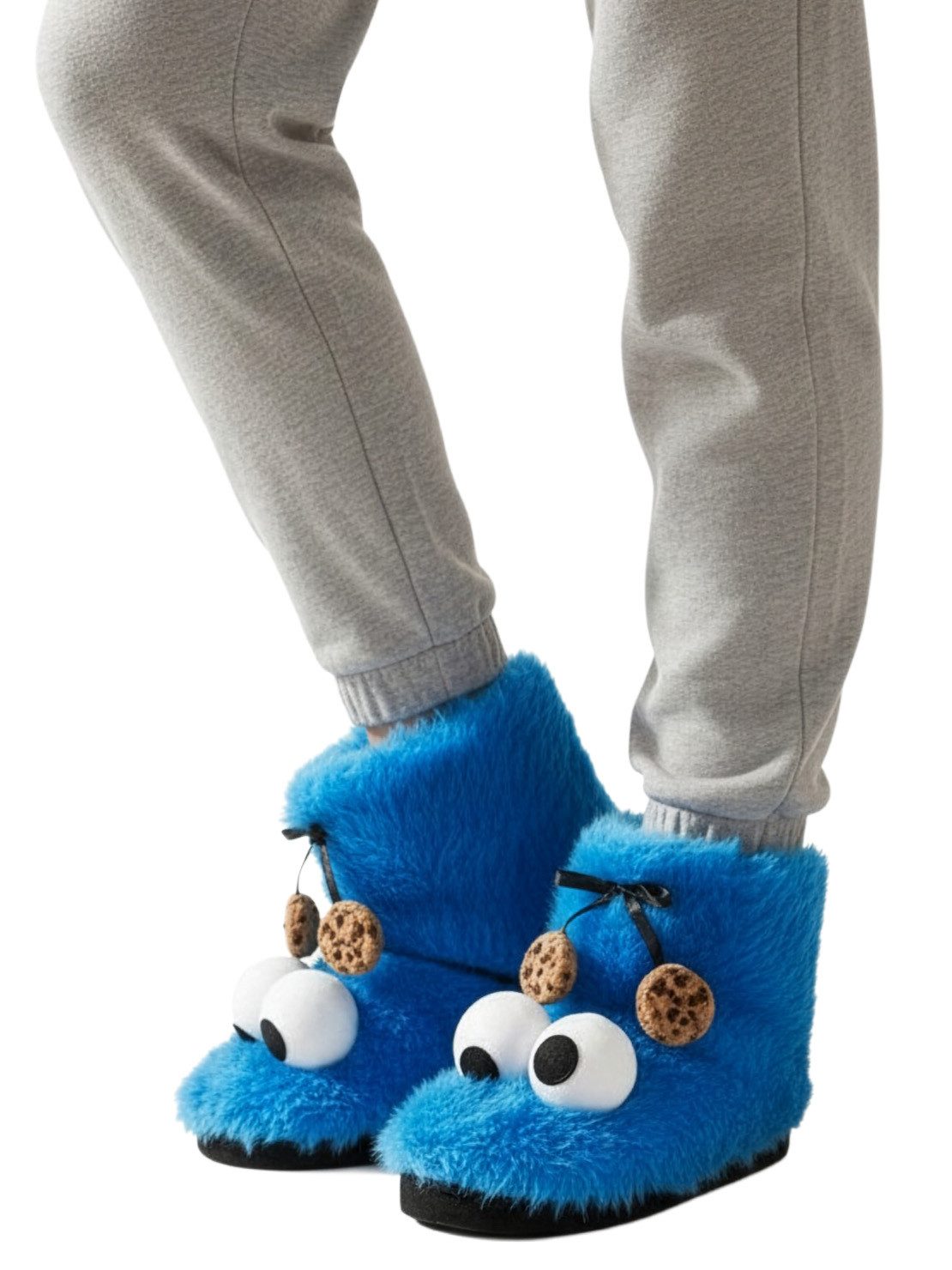 United Labels® Sesamstraße Hausschuhe - Krümelmonster 3D Blau Hausschuh