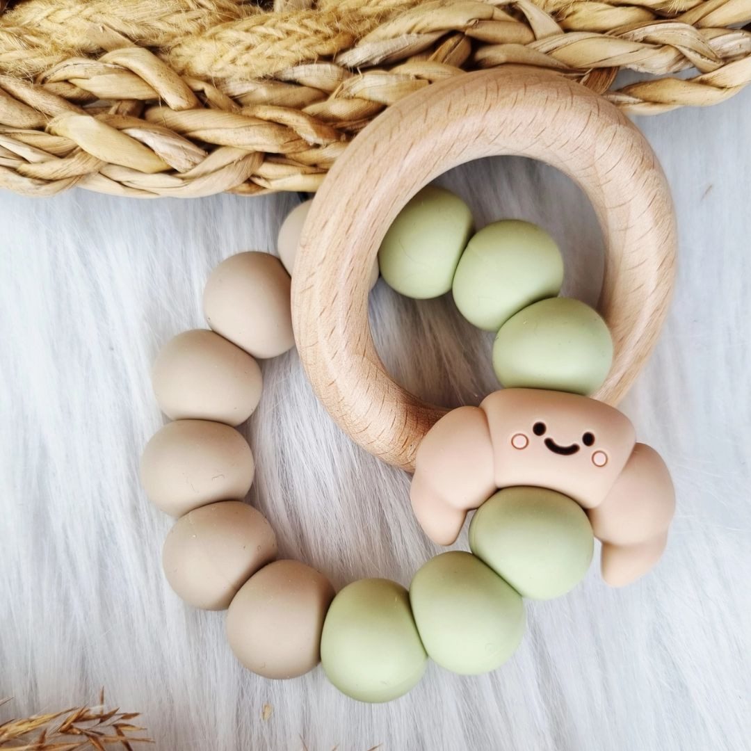 suebidou Beißring Baby Zahnhilfe aus Naturholz und Silikon, nachhaltig, kreativ