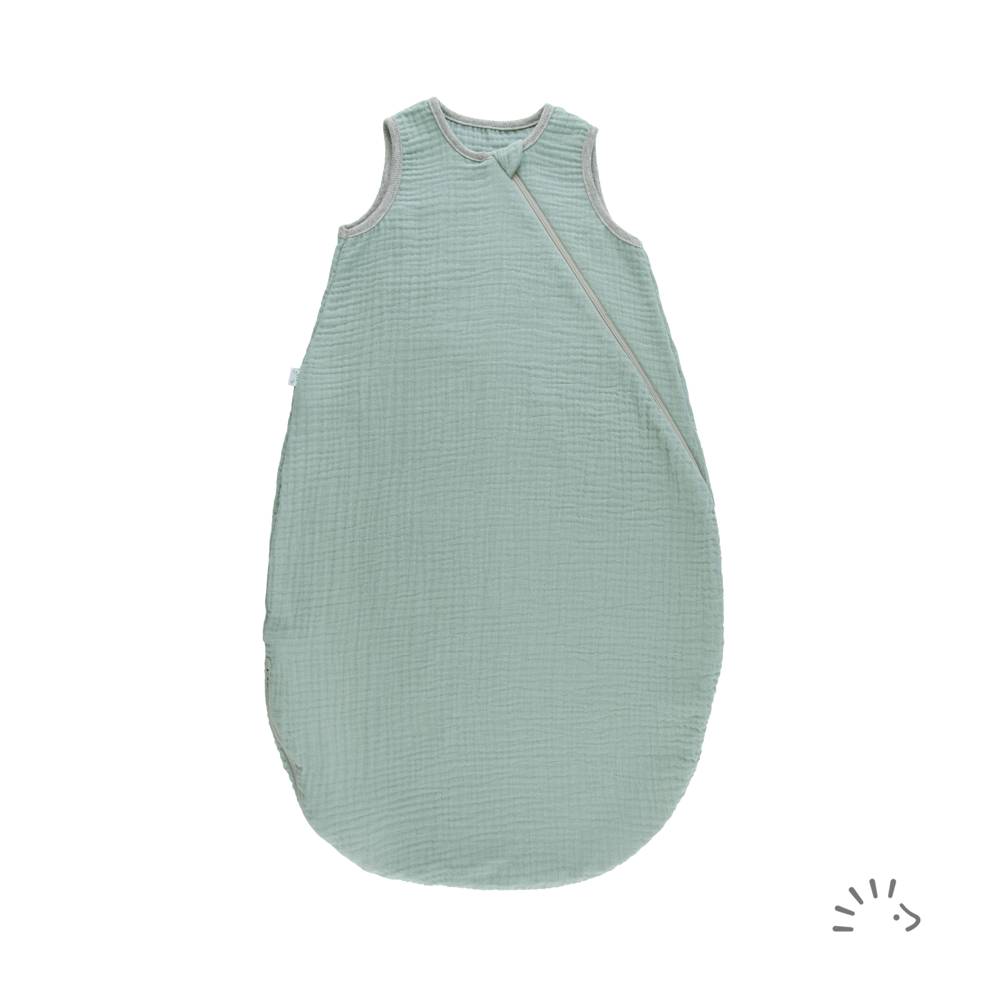 Babyschlafsack Sommer Schlafsack Musselin, Bio-Baumwolle, GOTS, Topaz Grün
