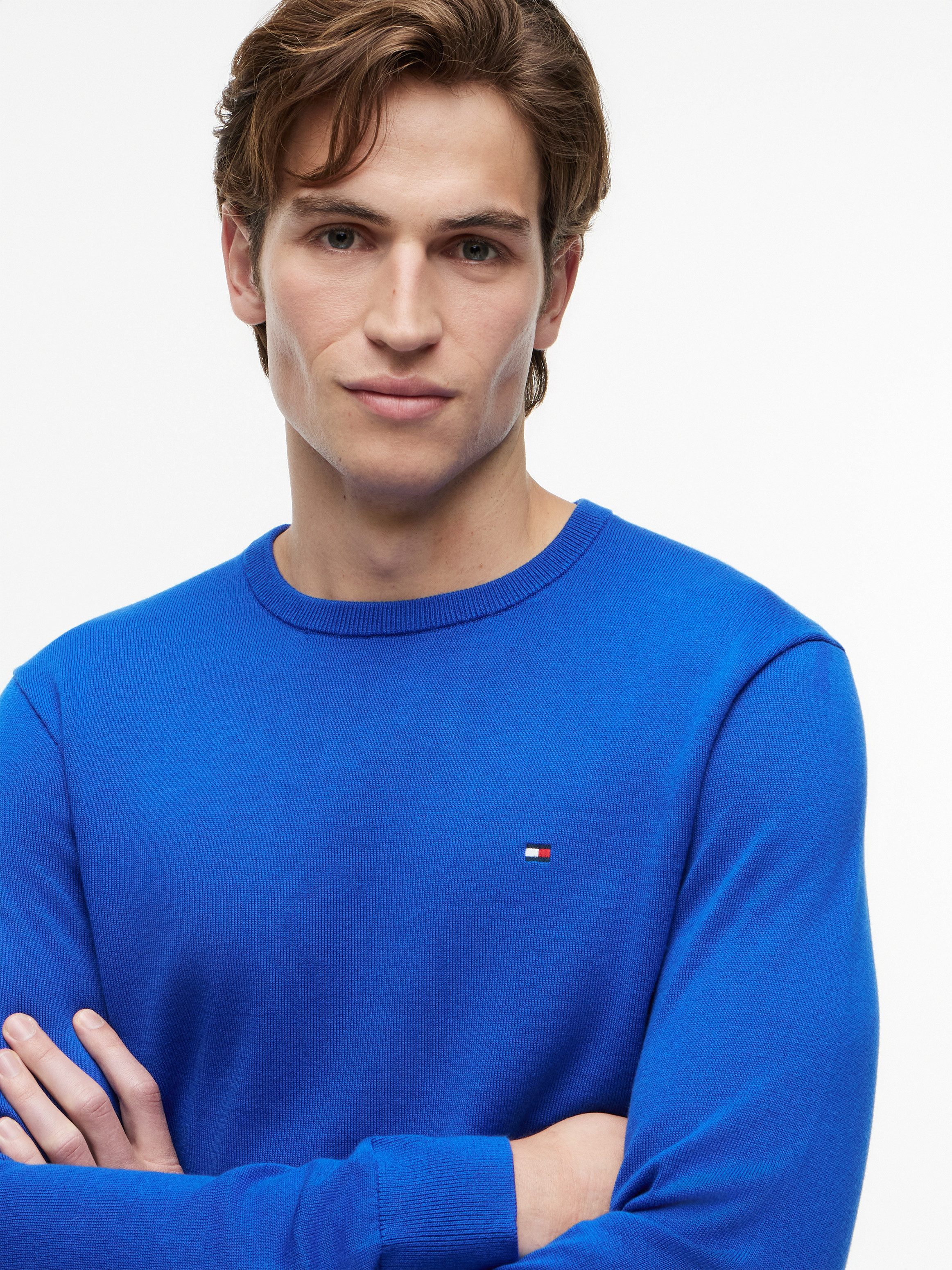 Tommy Hilfiger Rundhalspullover ESSENTIAL COTTON Crewneck Regular Fit Premium Mode