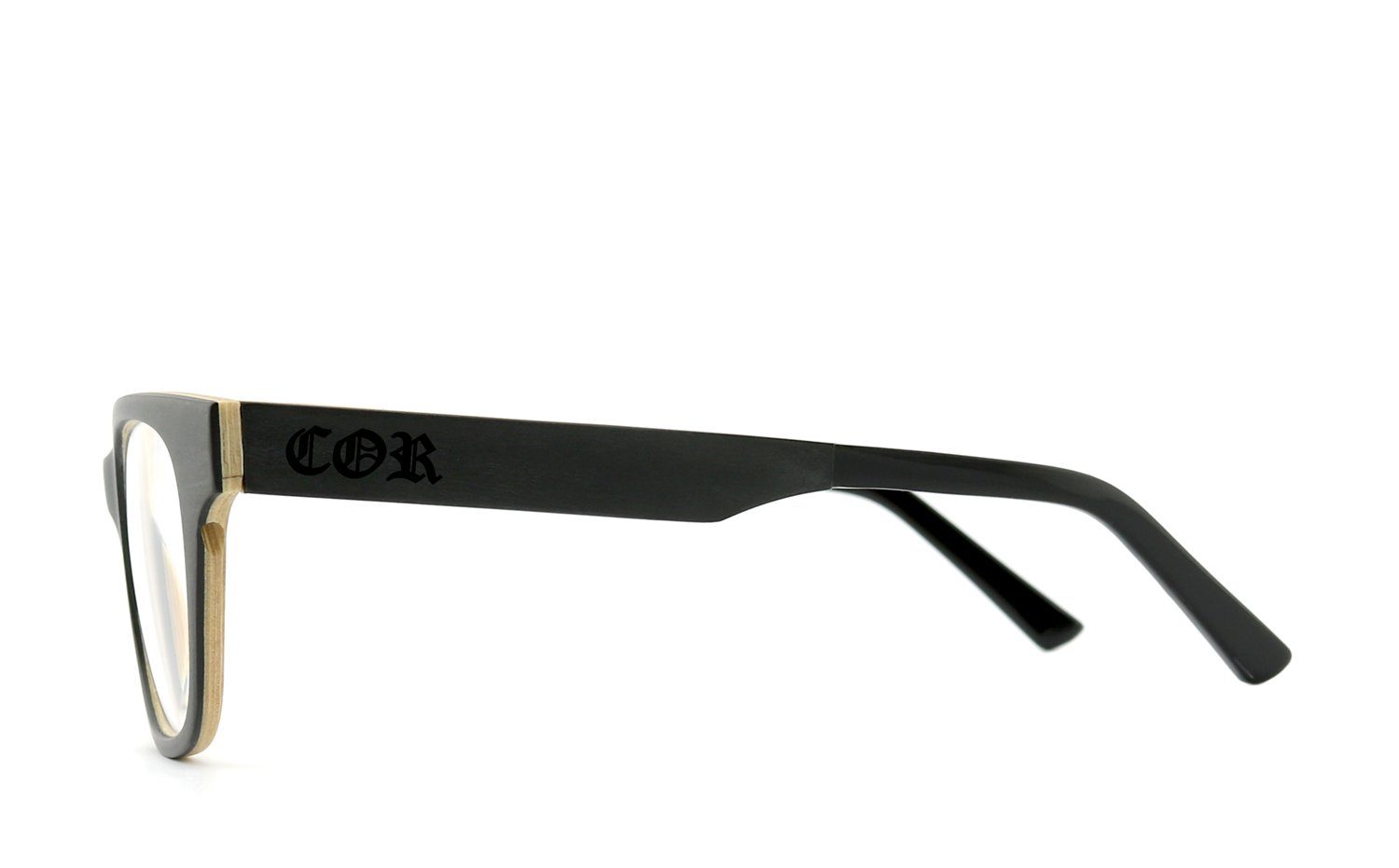 COR Brille COR014 Holzbrille, Bügel mit Flex-Scharnieren