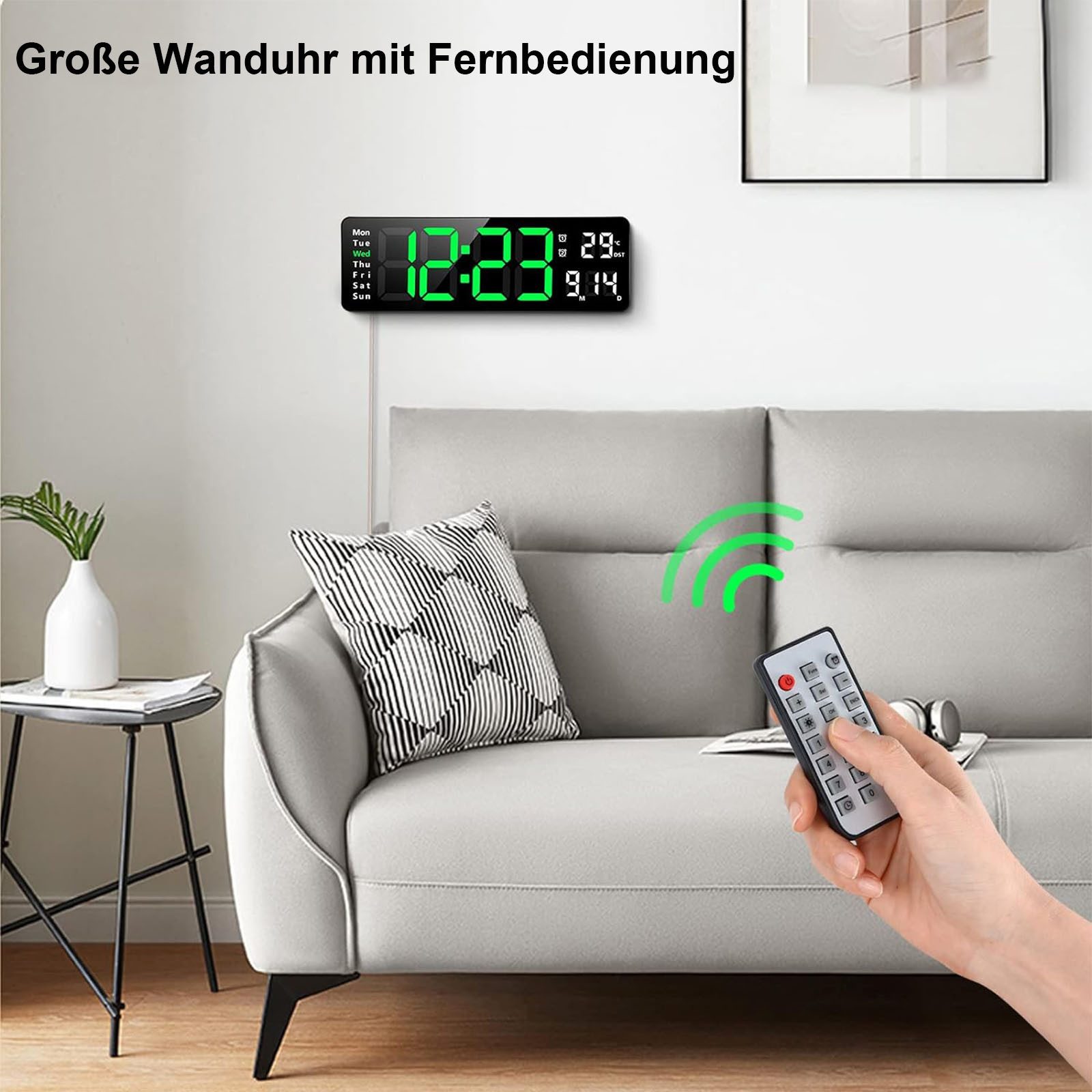 MODFU Wanduhr 13 Zoll LED Digitale Wand Uhr Küchenuhr Digitaluhr Tischuhr W günstig online kaufen