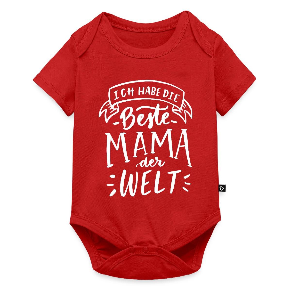 Spreadshirt Kurzarmbody Beste Mama der Welt, Geschenk Mutter Kurzarm Tages Baby Body (1-tlg)