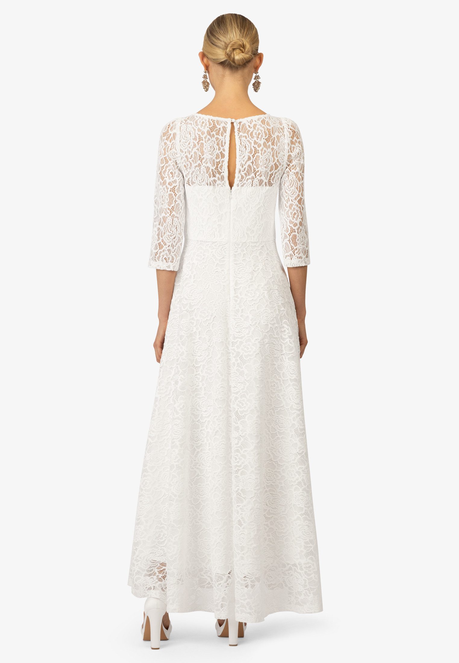 Kraimod Abendkleid mit 3/4-Ärmeln aus floraler Spitze