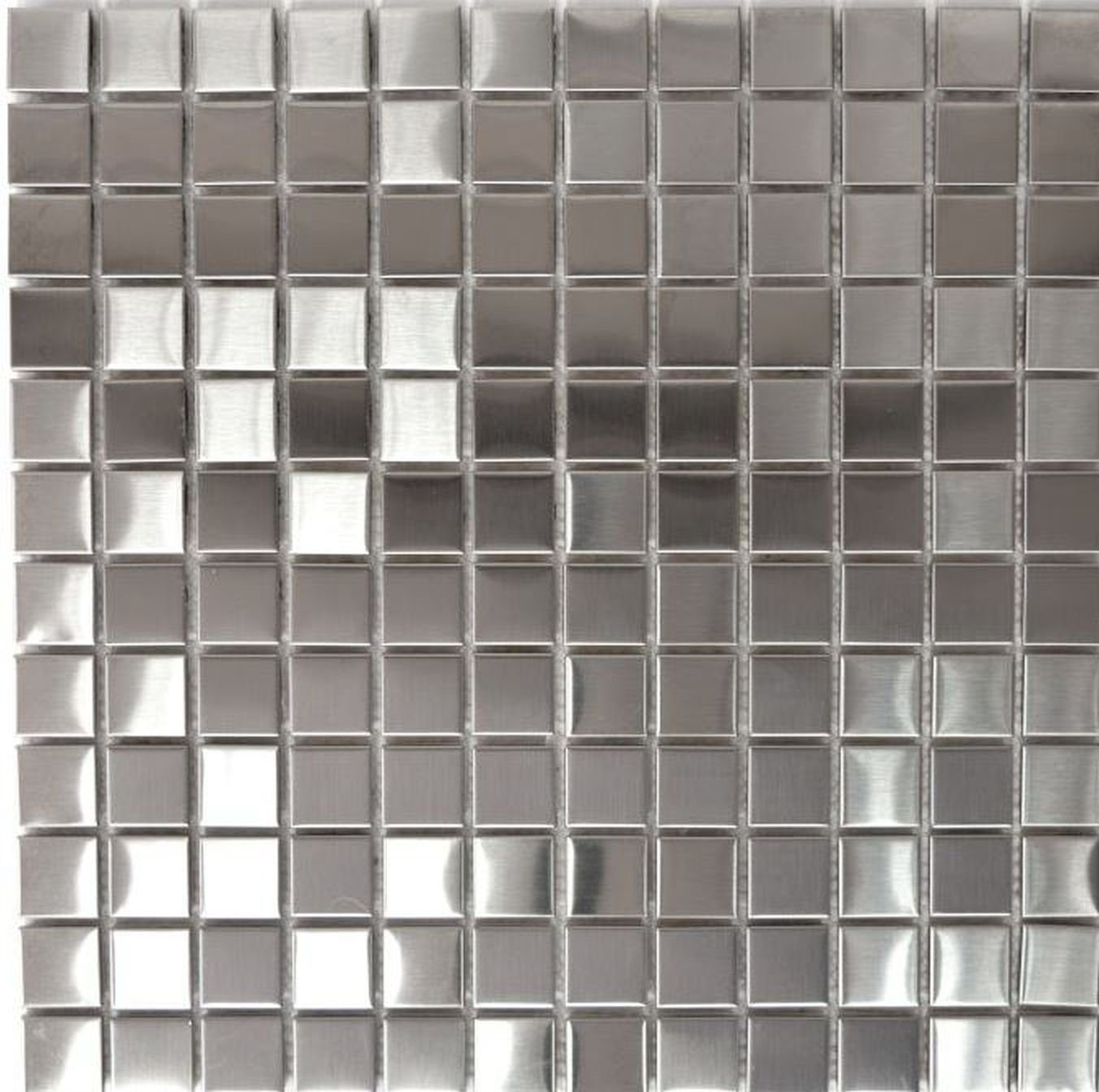 Mosani Mosaikfliesen Edelstahl Mosaik Fliese silber gebürstet matt Küchenwand