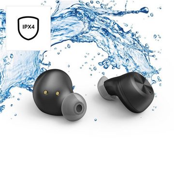 Thomson Bluetooth Kopfhörer True Wireless, kabellos, spritzwassergeschützt Bluetooth-Kopfhörer (Sprachsteuerung, True Wireless, Google Assistant, Siri, A2DP Bluetooth, AVRCP Bluetooth, HFP, HSP, SPP, Sprachassistenten, integriertes Mikrofon und Telefonfunkion, In Ear)