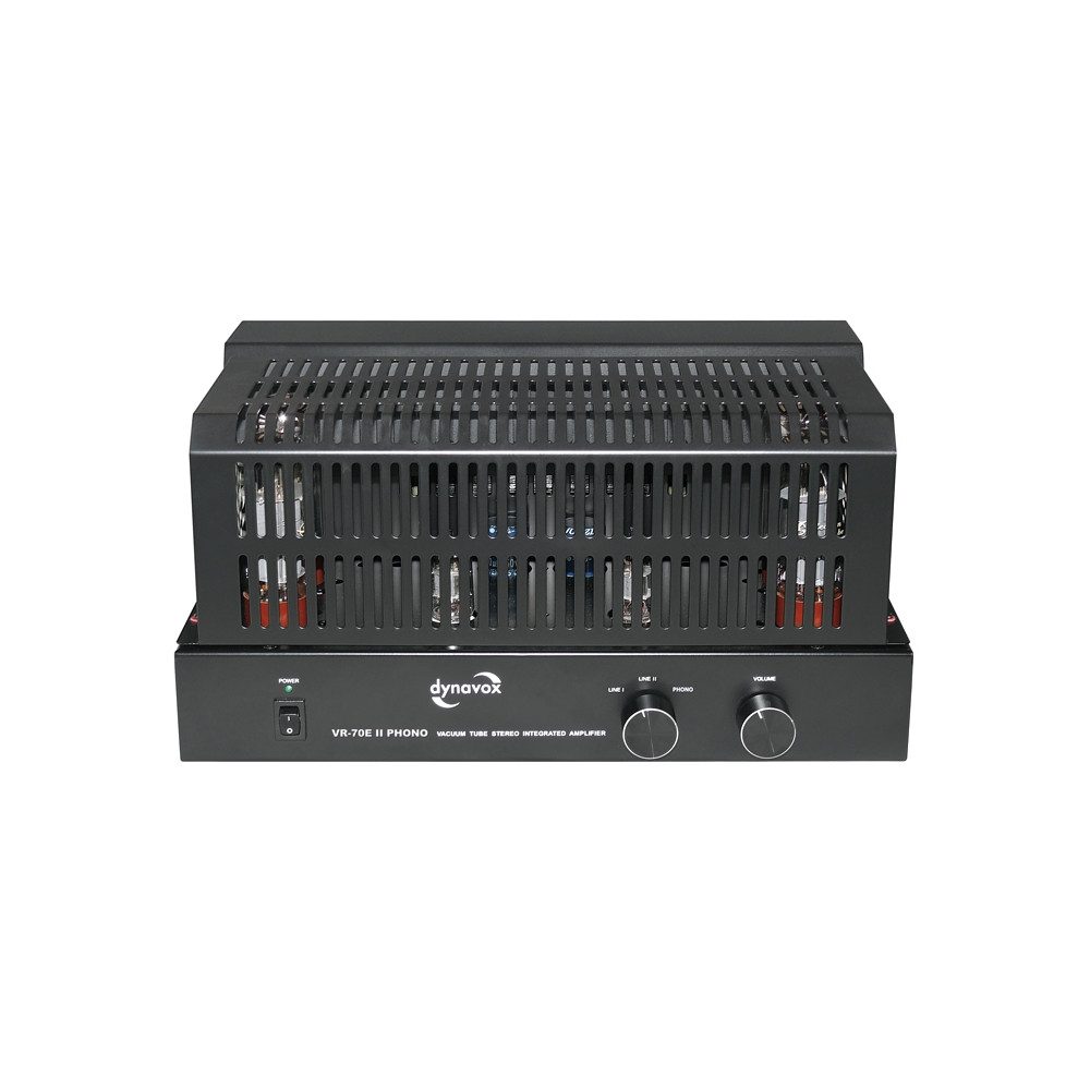 Dynavox VR-70 EII Phono Vollverstärker (80 W, Röhren-Verstärker, Vintage-Design, Schutzgitter, Phono-Vorverstärker)