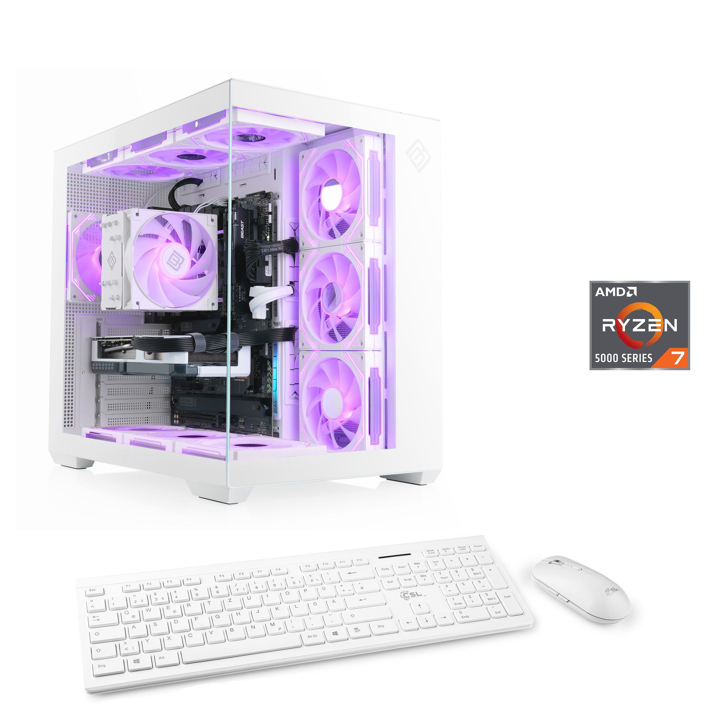 CSL Vitrum Advanced V24500 PC (AMD Ryzen 7 5700X, NVIDIA GeForce RTX 5070 Ti, 32 GB RAM, 1000 GB SSD, Luftkühlung)