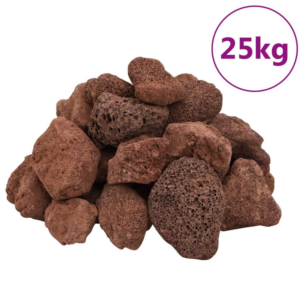 vidaXL Zierkies, Lavagranulat 25 kg Rot 5-8 cm