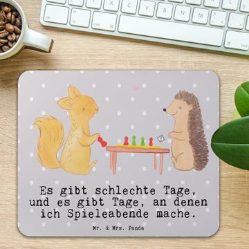 Mr. & Mrs. Panda Mauspad Eichhörnchen Gesellschaftsspiele - Grau Pastell - Geschenk, Auszeichn (1-St), Handgelenkschonend
