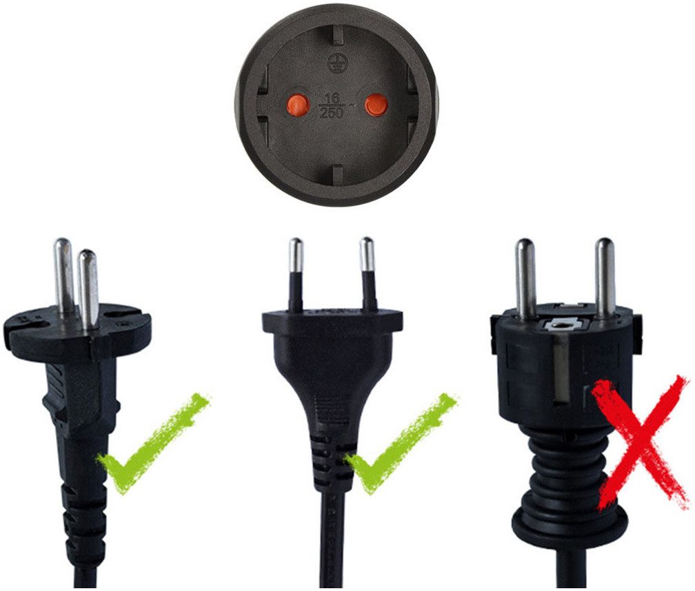Brennenstuhl Reisestecker Euro/Konturenstecker/USA, Japan Reiseadapter Typ A (NEMA-1) zu Typ C (Eurostecker) – Bild 5 von 5