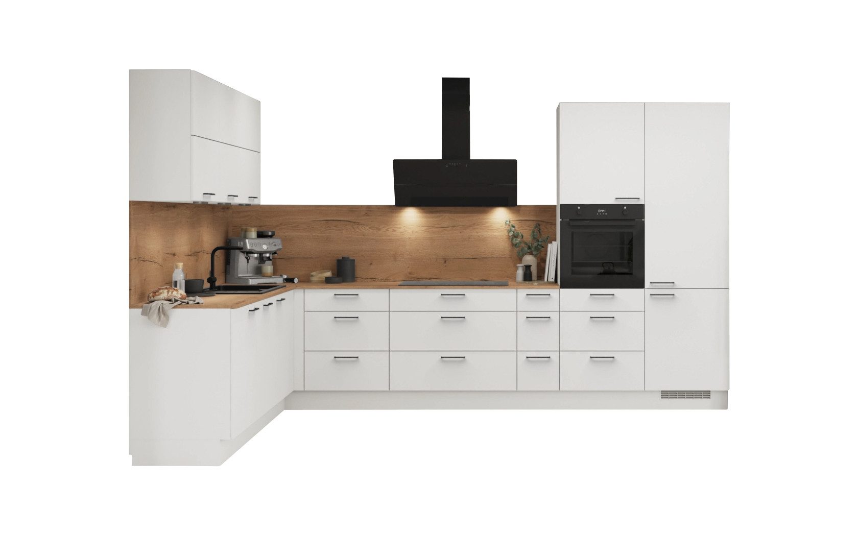 nobilia® Winkelküche Kerstin, individuell anpassbar, gratis Küchenplanung mit Profis, (Breite 613.2 cm), vormontiert, wahlw. mit E-Geräten, inkl. Lieferung