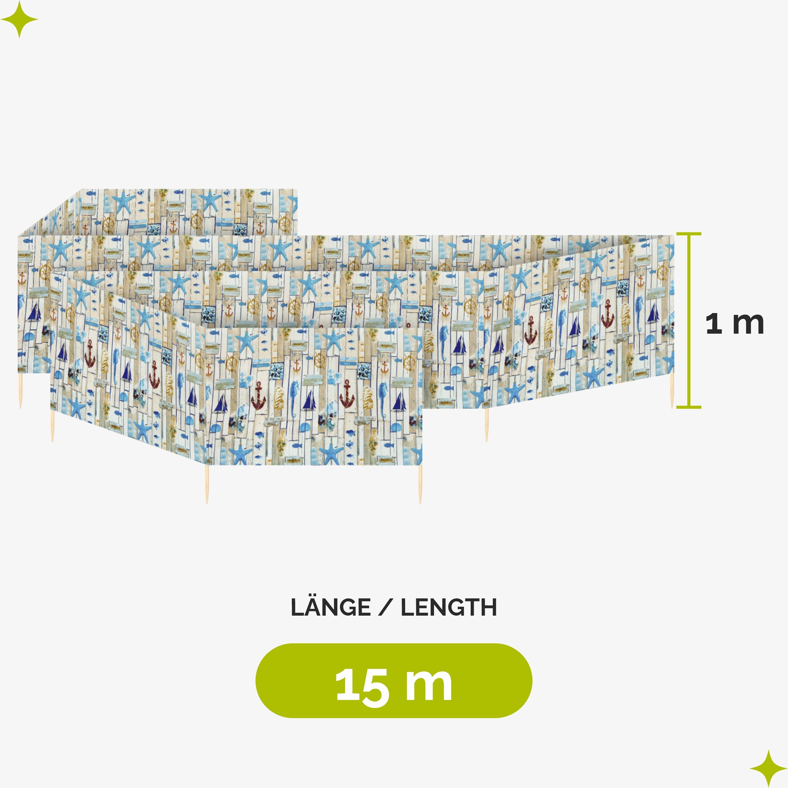 Garronda Windschutz Strand Sichtschutz 15m lang günstig online kaufen