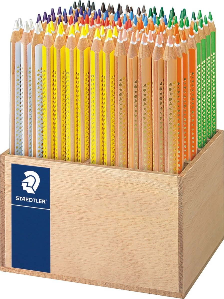 STAEDTLER Buntstift Farbstift Noris Club jumbo dreikant Köcher mit 112 Stiften