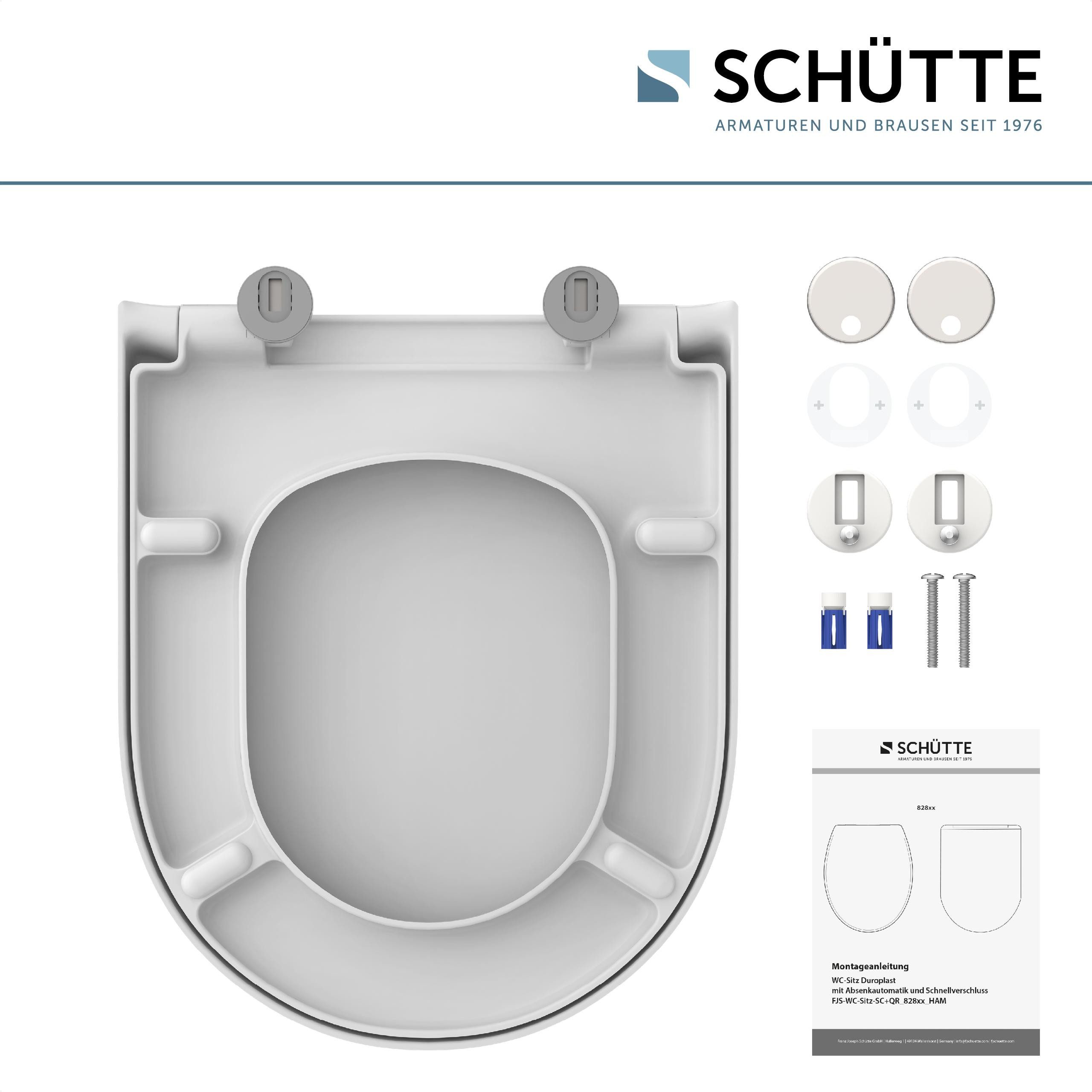 Schütte WC-Sitz Duroplast, WHITE D-Form PRO 5 (WC-Sitz, Befestigungsmateria günstig online kaufen