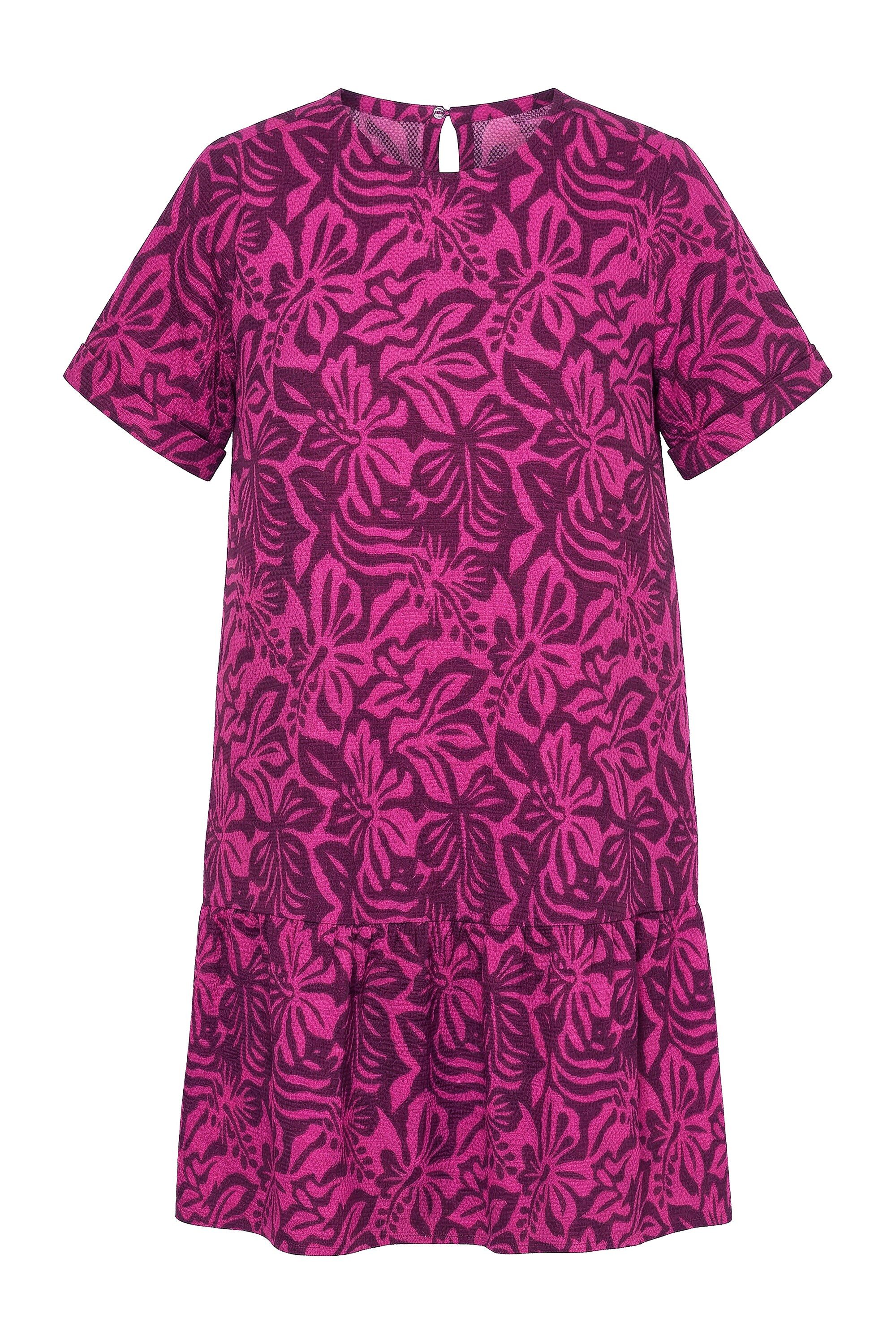 Studio Untold Jerseykleid Kleid A-Shape Flower-Print weiter Halbarm