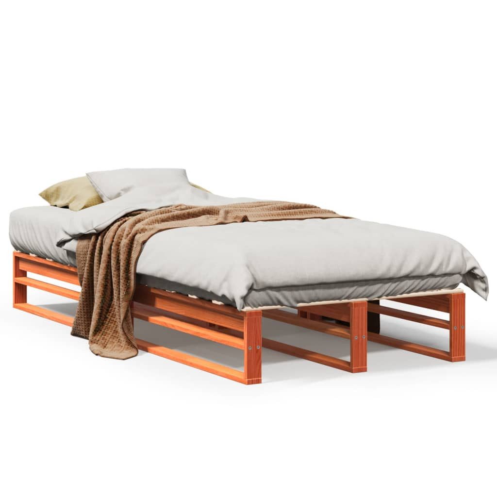 vidaXL Bett Massivholzbett ohne Matratze Wachsbraun günstig online kaufen